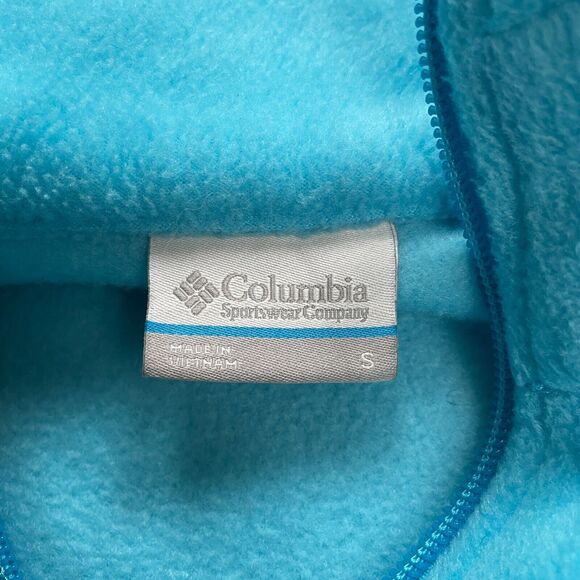Columbia Jacket Women Small Blue Full Zip Pocket High Neck Fleece Outdoor Hiking - Picture 3 of 13